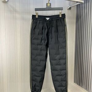 Prada Black Quilted Joggers with Gold Accents